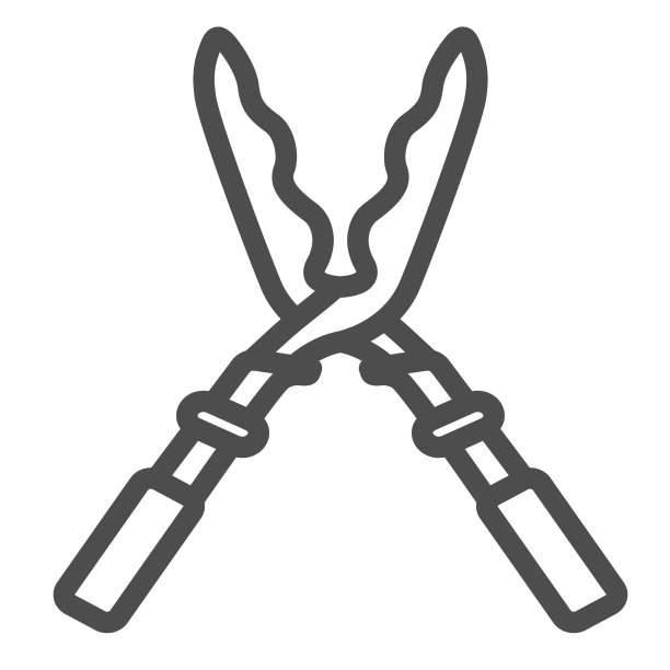 花园树篱剪剪刀工具线图标图片下载