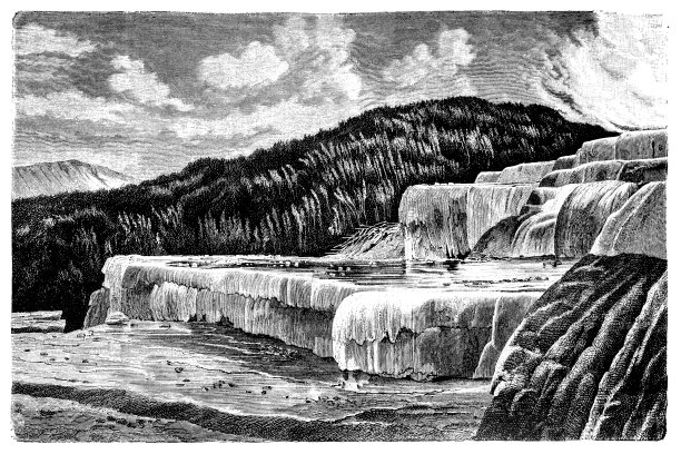 白色梯田，Te Tarata(“纹身的岩石”)，新西兰图片下载