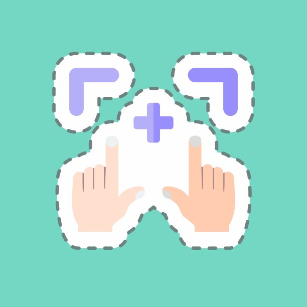 贴纸线条剪切图片动作。适用于手部动作符号。简单的设计可编辑。设计模板向量。简单的符号说明图片下载