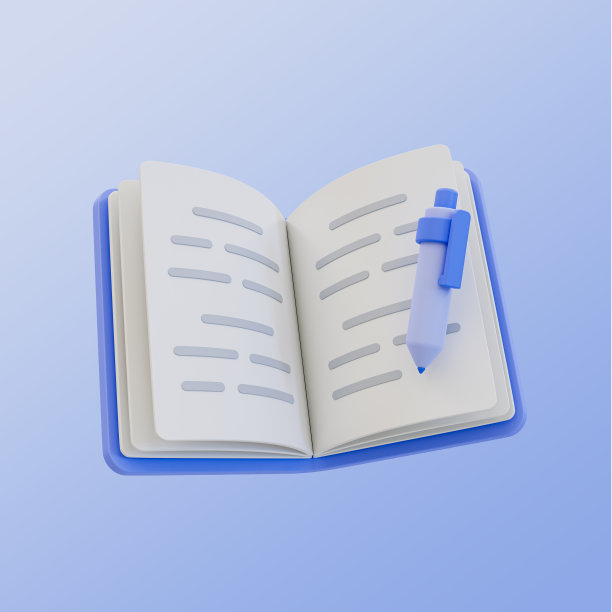 3d最小返校概念。教育、学习、阅读的观念。用钢笔打开一本书。3d渲染图。图片下载
