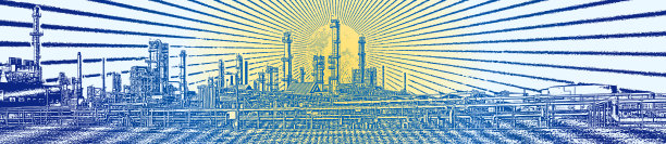 一个炼油厂的矢量插图图片下载