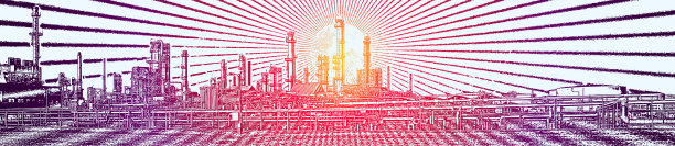 一个炼油厂的矢量插图图片下载