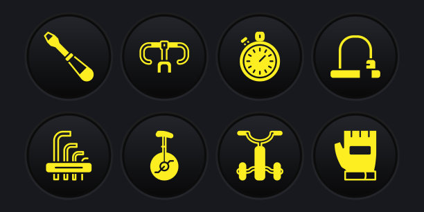 设置工具Allen钥匙，自行车锁，独轮车或一个图片下载