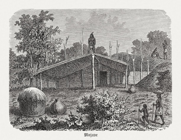 莫哈维(或莫哈韦)，印第安人，木刻，1893年出版图片下载