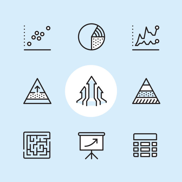 信息图表轮廓图标集图片下载