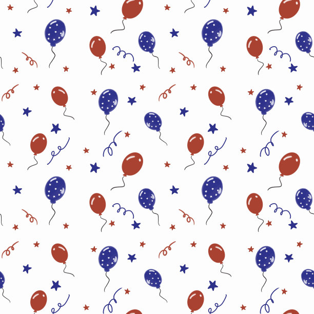 节日无缝图案与气球图片下载