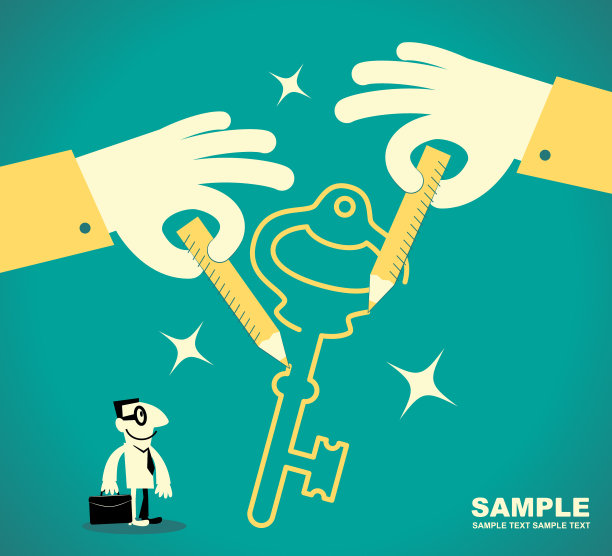 大手画大钥匙商人图片下载