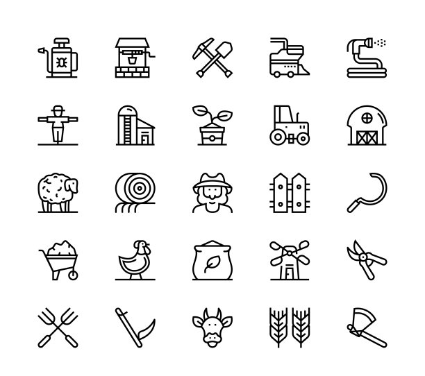 农场和农业图标图片下载