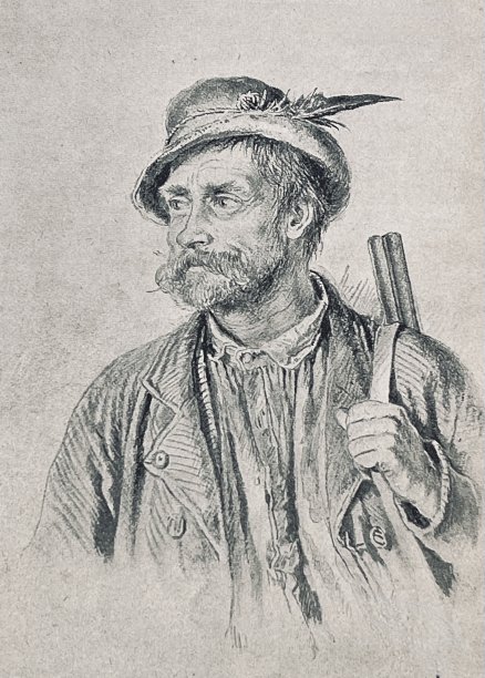 戴着帽子背着步枪的长者，蒂罗尔图片下载