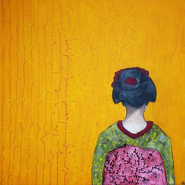 抽象日本妇女油画肖像图片下载