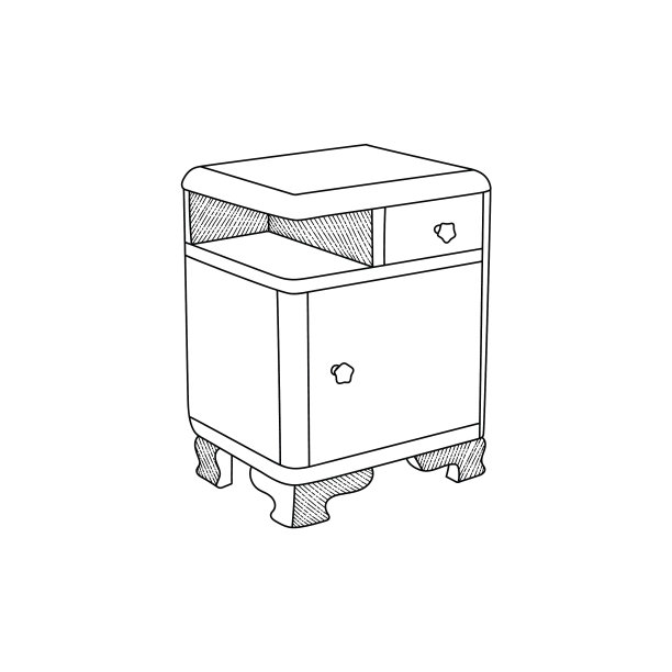 床桌图标内饰线条简约的家具图片下载