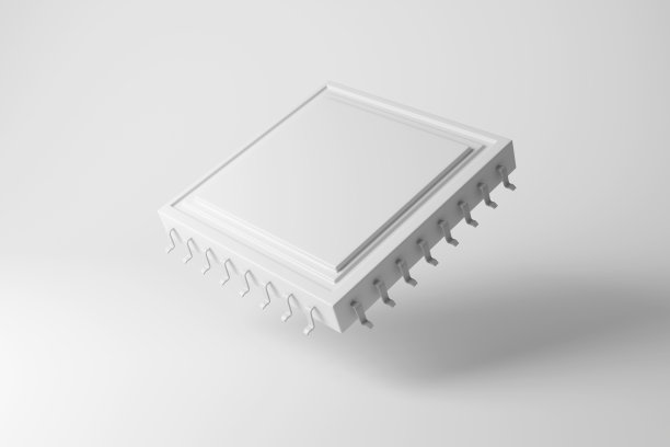 先进的CPU电子芯片在单色和极简主义白色背景。说明电子工业的概念和制造高科技半导体的能力图片下载