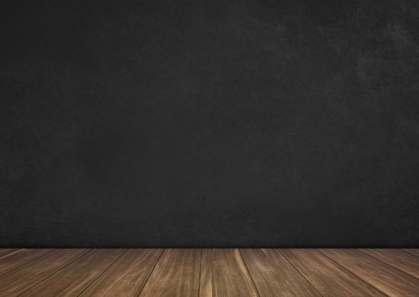摄影工作室的背景是木地板和米色混凝土背景。空的水泥墙房间工作室背景和地板的视角，良好的剪辑蒙太奇产品展示。图片下载
