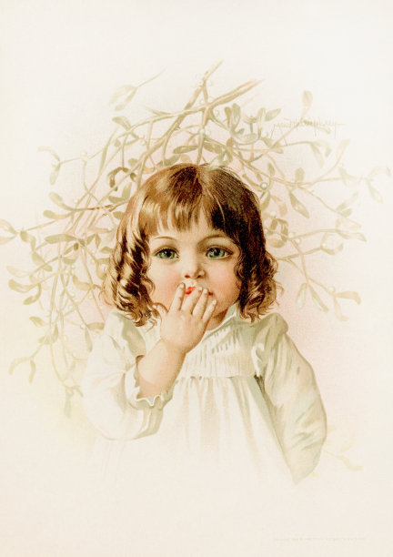 维多利亚时代的女孩插图。大约在1888年图片下载