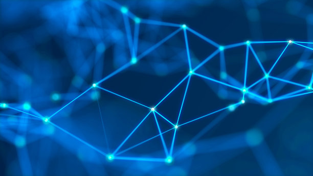 用点和线连接的抽象插图。数字网络背景。科学、技术的概念。3 d图片下载