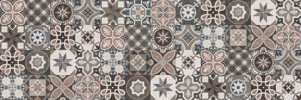 无缝瓷砖背景在葡萄牙风格。马赛克图案。荷兰、葡萄牙、西班牙、意大利风格瓷砖。图片下载