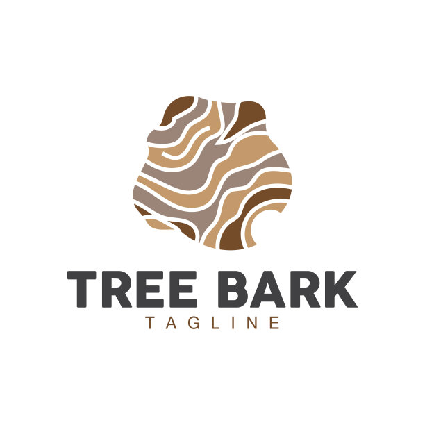 树皮标志，木材树的简单纹理矢量设计，符号说明图片下载
