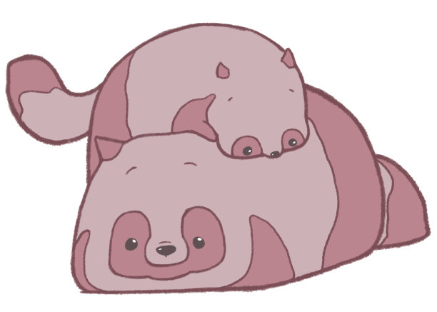 重叠的双亲和子tanuki图片下载