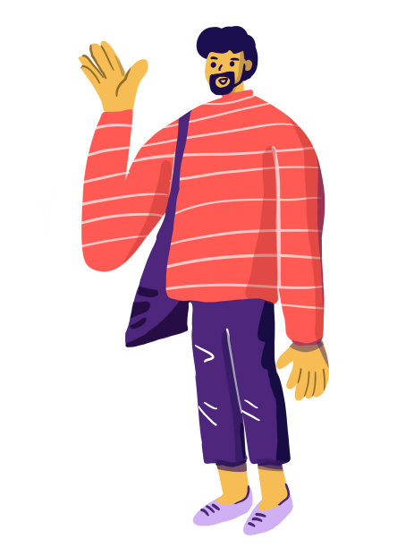 年轻人，街头时尚的概念。人物设计孤立的白色背景图片下载