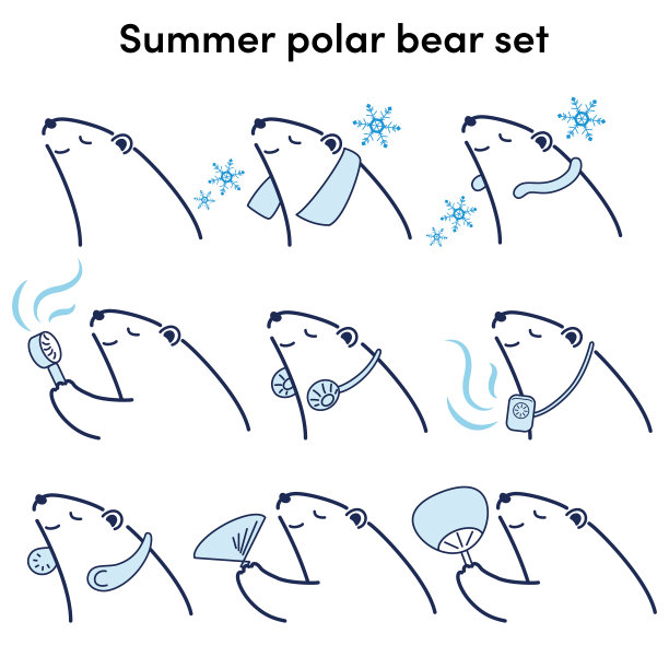 北极熊插图集使用凉爽的商品图片下载