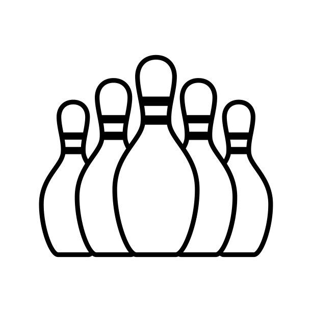 保龄球引人注目的胜利图标矢量设计模板图片下载