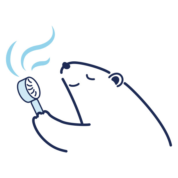 北极熊使用迷你电风扇的插图图片下载