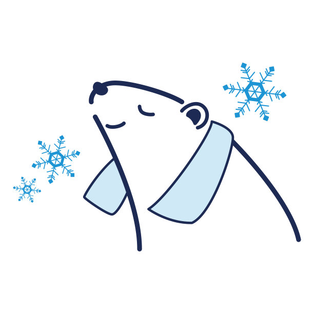北极熊脖子上围着一条凉毛巾的插图图片下载