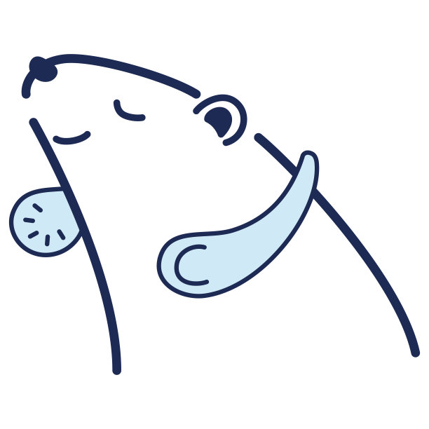 北极熊使用脖子扇子的插图图片下载