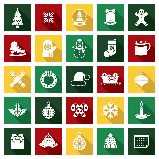 圣诞字形图标集图片下载