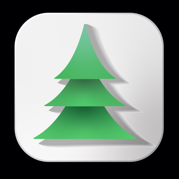 圣诞3D应用程序松树图标设计在充满活力的梯度颜色图片下载