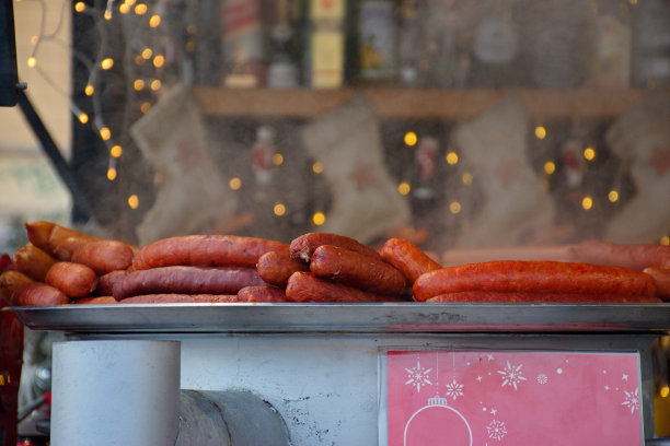 街头小吃香肠出售图片下载