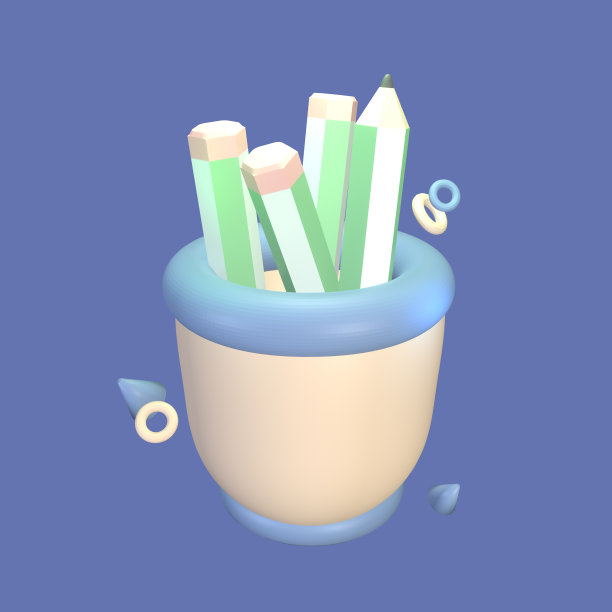 3D图标回到学校铅笔渲染孤立的彩色背景图片下载