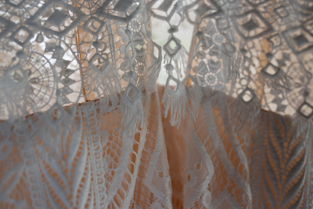 用蕾丝和丝绸制成的婚纱图片下载