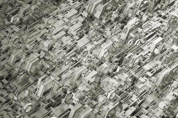 六边形技术背景，城市景观，电路板电脑主板图片下载