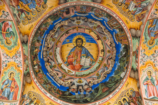保加利亚里拉修道院的壁画图片下载