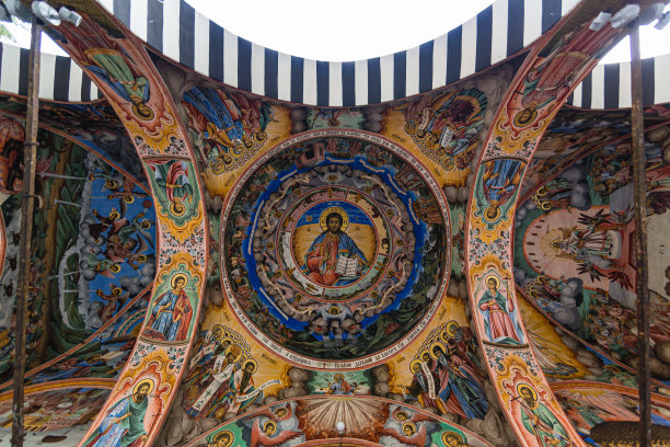 保加利亚里拉修道院的壁画图片下载