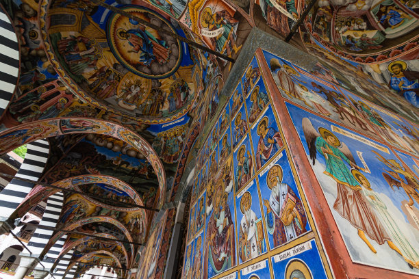 保加利亚里拉修道院的壁画图片下载