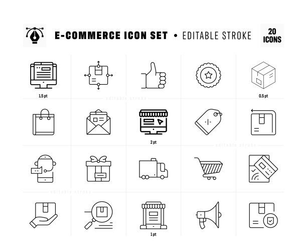 电子商务线路图标集图片下载