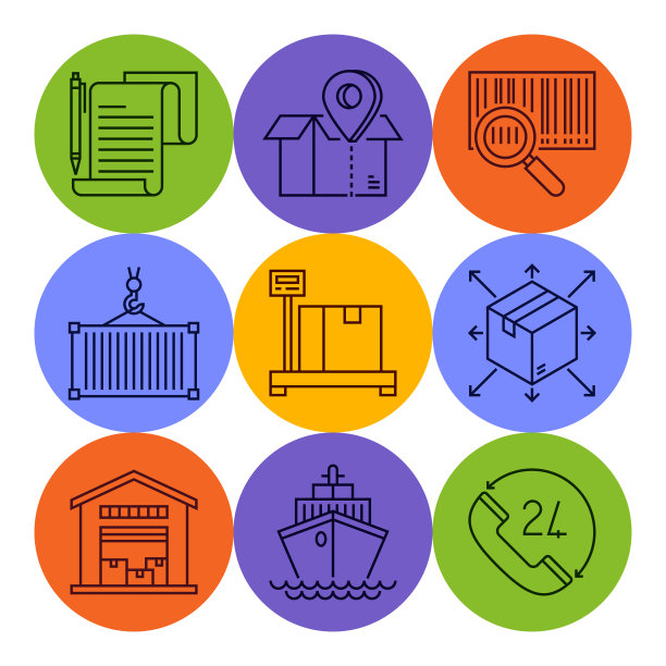 配送线性图标集图片下载