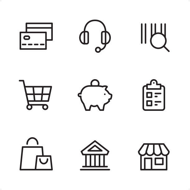 购物单线图标图片下载