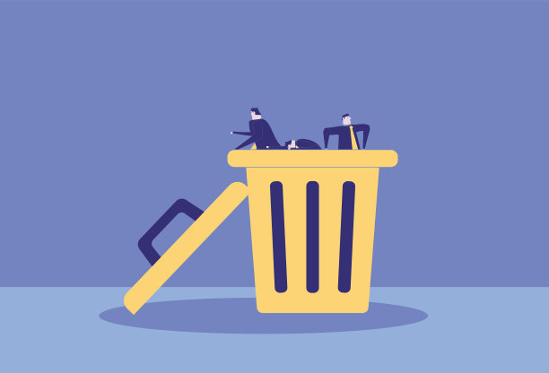 在垃圾桶里的商人图片下载