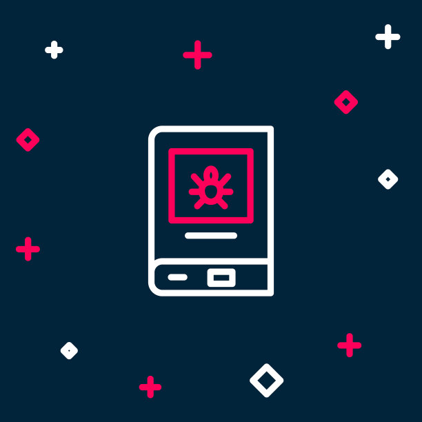 线书关于昆虫图标隔离在蓝色背景。色彩缤纷的轮廓概念。向量图片下载