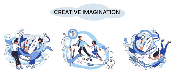 创造性思维，想象力或头脑风暴或创造性的想法概念。幻想流和创造力图片下载