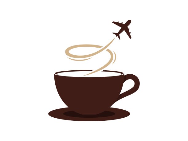 带飞行飞机的咖啡杯图片下载