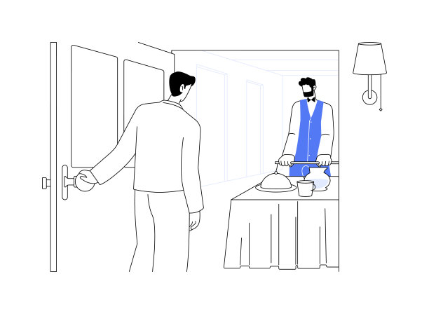 客房服务抽象概念矢量插图。图片下载