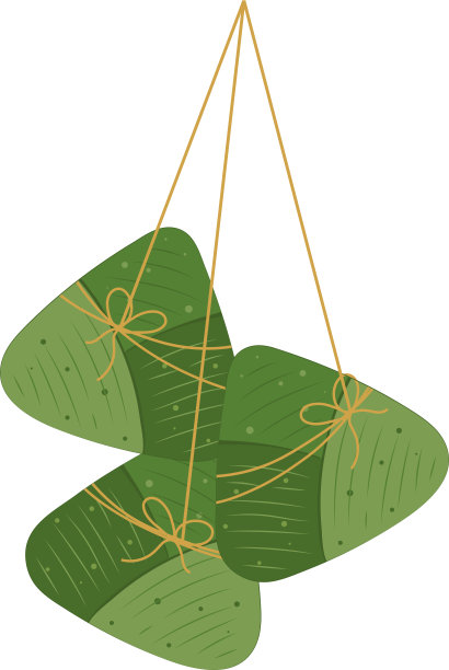 悬挂传统粽子粽子食品，端午插画图文元素图片下载