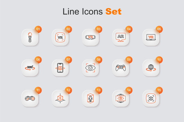 集线3d建模，大哥电子眼，手柄，和图标。向量图片下载