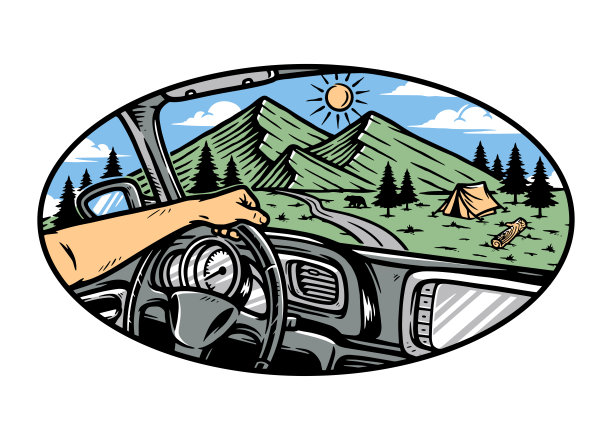 从车里看山的景色图片下载