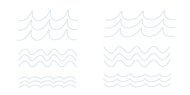 海浪图标。波浪线和波浪之字形线。矢量插图。图片下载