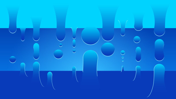 流体抽象梯度流体插图-流体下落的液滴。图片下载